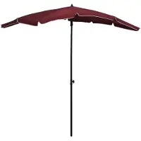 vidaXL Parasol avec mât 200x130 cm rouge bordeaux