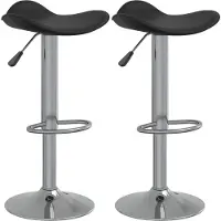 vidaXL Tabouret de bar 2 pcs. Noir Acier chromé et similicuir
