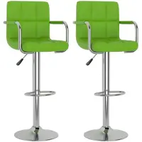 vidaXL Tabouret de bar 2 pcs. Vert similicuir