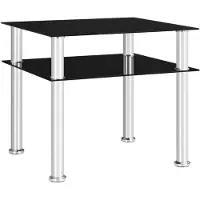 vidaXL Table d'appoint Noir 45x50x45 cm Verre trempé