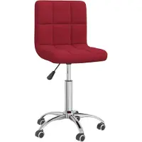 vidaXL Chaise de bureau Tissu rouge vin pivotant