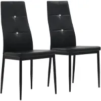 vidaXL Chaise de salle à manger 2 pcs. noir similicuir