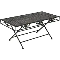 vidaXL Table basse pliante style vintage métal 100x50x45 cm noir