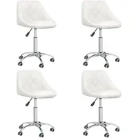 vidaXL Chaise de salle à manger 4 pcs. Pivotant Blanc Similicuir