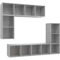 vidaXL Ensemble d'armoires TV 4 pièces gris béton Bois composite