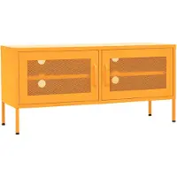 vidaXL Armoire TV jaune moutarde 105x35x50 cm Acier