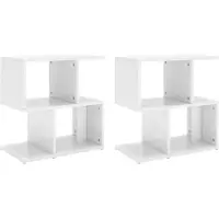 vidaXL Tables de chevet 2 pcs blanc brillant bois d'ingénierie