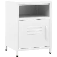 vidaXL Table de chevet Blanc 35x35x51 cm Acier