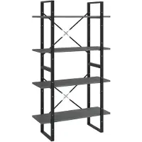 vidaXL Bibliothèque à 4 niveaux Gris 80x30x140 cm Bois de pin massif