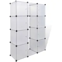 vidaXL Armoire modulaire 9 compartiments 109x36,5x143 cm blanc