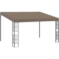 vidaXL Pavillon mural 4x3 m taupe tissu