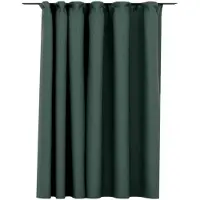 vidaXL Rideau occultant d'aspect de lin avec crochets Vert 290x245 cm