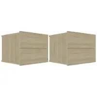 vidaXL Tables de chevet 2 pcs Chêne sonoma 40x30x30 cm Bois ingénierie