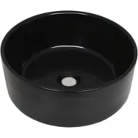 vidaXL Lavabo en céramique rond noir 40 x 15 cm