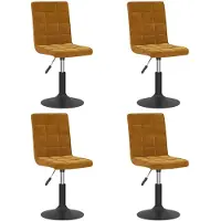 vidaXL Chaise de salle à manger 4 pcs. Pivotant Marron Velours