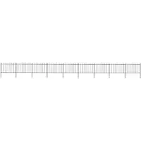 vidaXL Clôture de jardin avec lances 15.3x1.2 m acier noir