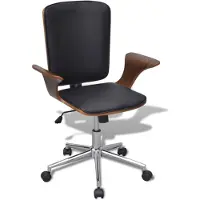 vidaXL Chaise de bureau pivotante Bois courbé avec rembourrage en similicuir