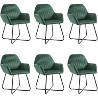 vidaXL Chaises de salle à manger 6 pcs. Vert velours