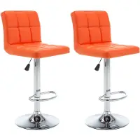 vidaXL Tabouret de bar 2 pcs. Simili cuir orange