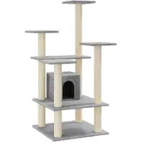 vidaXL Arbre à chat avec colonnes à griffer en sisal gris clair 110 cm