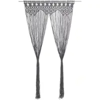 vidaXL Rideau en macramé Anthracite 140x240 cm Coton