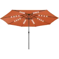vidaXL Parasol avec éclairage LED 400 cm Terracota