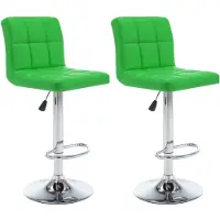 vidaXL Tabouret de bar 2 pcs. Vert similicuir