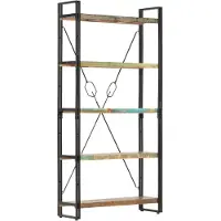 vidaXL Bibliothèque 5 niveaux 90x30x180 cm Bois solide de récupération
