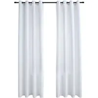 vidaXL Rideau occultant et anneaux en métal 2pcs Blanc cassé 140x245cm