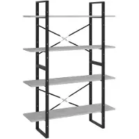 vidaXL Bibliothèque à 4 niveaux gris béton bois d'ingénierie