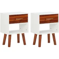 vidaXL Tables de chevet 2 pcs Bois d'acacia massif 40x30x57 cm
