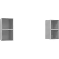 vidaXL Armoires murales TV 2 pcs. Gris béton Bois composite