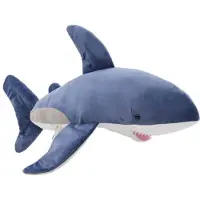 vidaXL Requin blanc Doudou en peluche bleu et blanc