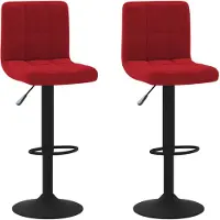 vidaXL Tabouret de bar 2 pcs. Velours rouge vin