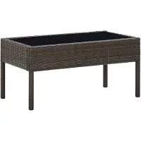 vidaXL Table de jardin marron 75x40x37 cm Poly rotin