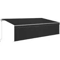 vidaXL Store automatique LED capteur de vent 5x3 m anthracite