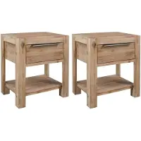vidaXL Tables de chevet avec tiroirs 2 pcs 40x30x48 cm Acacia solide