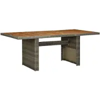 vidaXL Table de jardin marron poly rotin et acacia massif