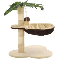 vidaXL Arbre à chat avec griffoir en sisal 50 cm Beige et brun