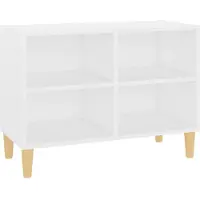 vidaXL Armoire TV avec pieds en bois massif blanc 69,5x30x50 cm