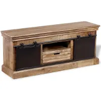 vidaXL Armoire TV avec 2 portes coulissantes en bois massif de manguier 110x30x45 cm