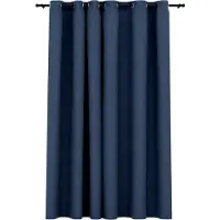 vidaXL Rideau occultant Aspect de lin avec œillets Bleu 290x245 cm