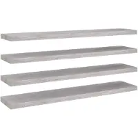 vidaXL Étagères murales flottantes 4 pcs gris béton 120x23,5x3,8cm MDF