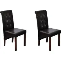 vidaXL Chaise de salle à manger 2 pcs. Marron similicuir