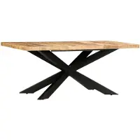 vidaXL Table de salle à manger 180 x 90 x 76 cm Bois massif de manguier rugueux