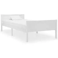vidaXL Lit en bois massif de pin blanc 100x200 cm