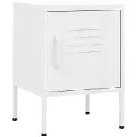vidaXL Table de chevet Blanc 35x35x51 cm Acier