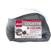 Abeil Couette bicolore 220 x 240 cm - Blanc et gris