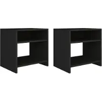 vidaXL Tables de chevet 2 pcs Noir 40x30x40 cm Bois d'ingénierie