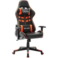 vidaXL Chaise de jeu noir et orange similicuir